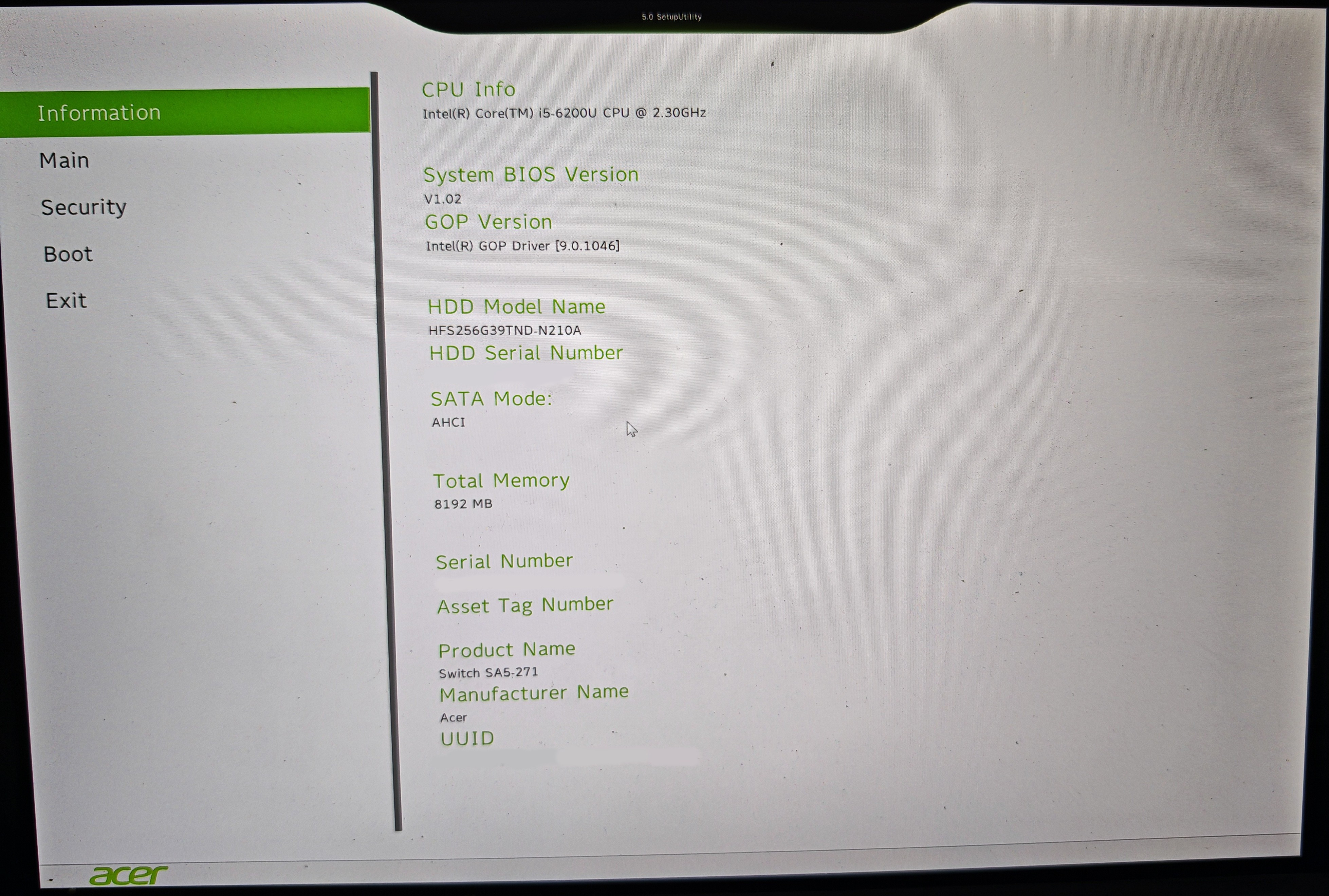 Проверяем что грузиться надо с SSD